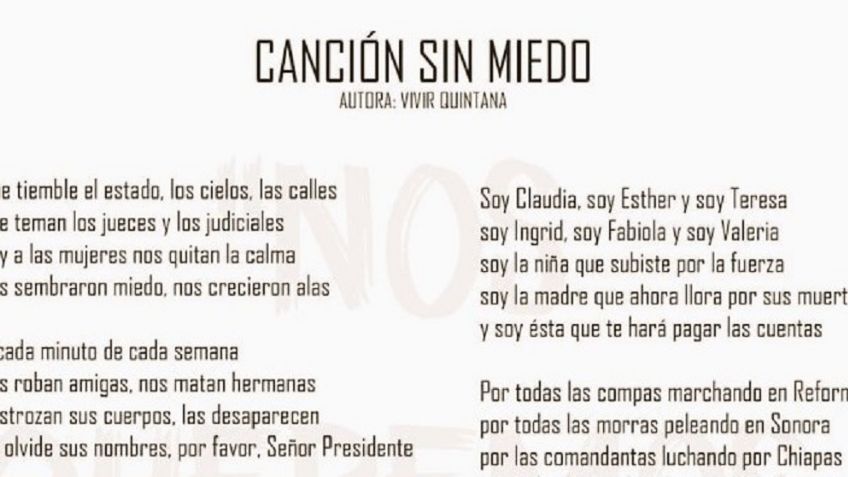 Canción Sin Miedo: letra completa del himno feminista para la marcha del 8M en México