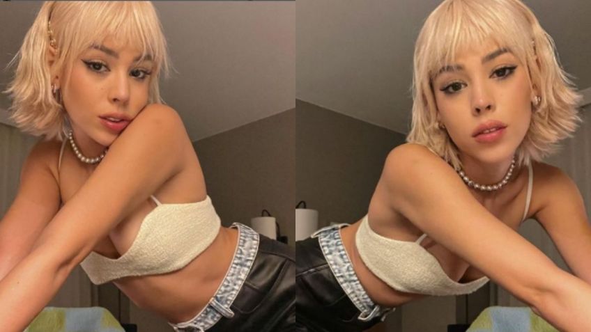 Danna Paola da cátedra de estilo con top plateado y pantalón de cuero | FOTOS