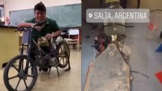 Joven muestra motocicleta que funciona con agua salada como combustible | VIDEO VIRAL