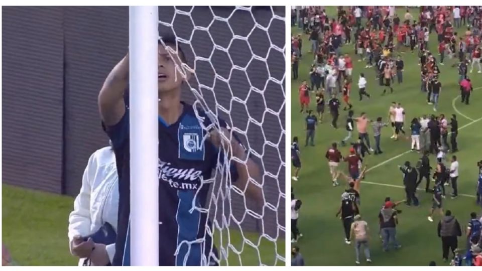 Aficionado del Atlas asegura que la seguridad del estadio estaba de acuerdo con los agresores de la barra de Querétaro 
FOTO: Especial