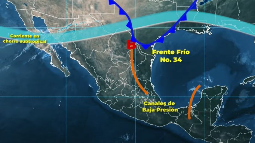 Frente Frío 34: Estos son los estados que tendrán bajas temperaturas, lluvias y bancos de niebla