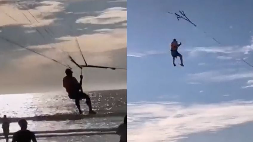 Un turista cayó desde varios metros cuando falló el anclaje del parachute en una playa de Mazatlán, Sinaloa