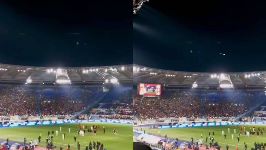 Captan impactante video de OVNI volando en pleno partido sobre el Estadio Olímpico de Roma