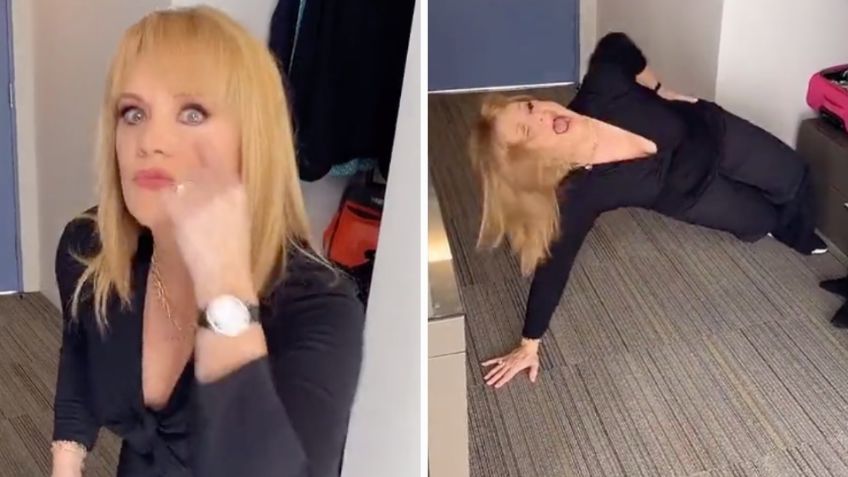 Érika Buenfil intenta peligroso reto de twerking de Anitta y casi se disloca la cadera | VIDEO