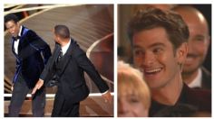 Captan a Andrew Garfield imitando golpe que le dio Will Smith a Chris Rock en los Oscar | VIDEO