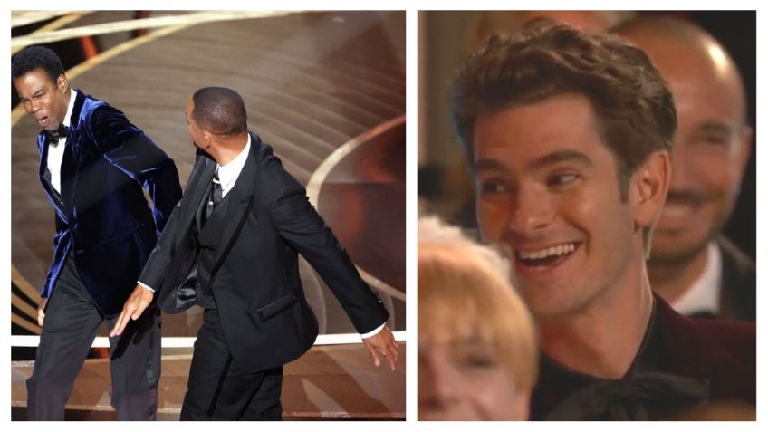 Captan a Andrew Garfield imitando golpe que le dio Will Smith a Chris Rock en los Oscar | VIDEO