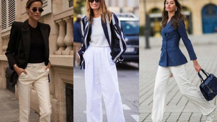 7 looks para la oficina con pantalones blancos