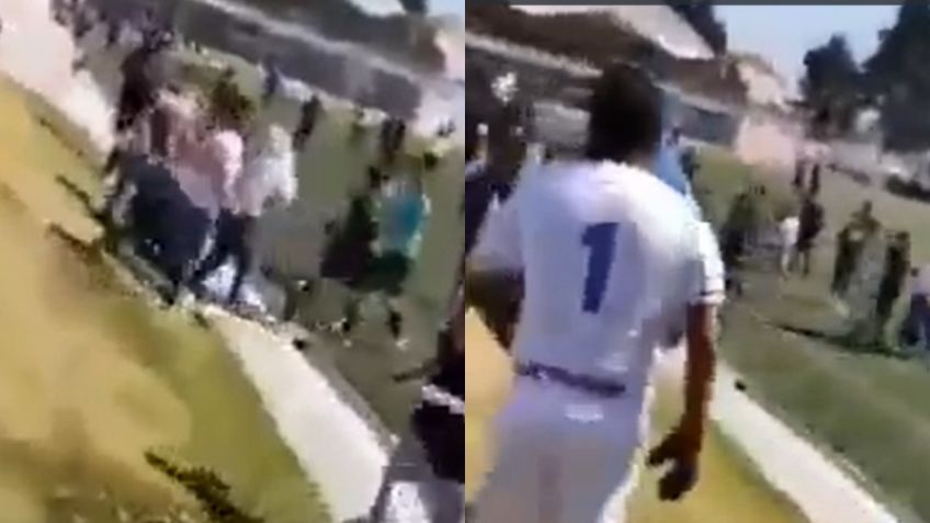 Partido de la Liga Municipal de Futbol del Edomex termina en brutal pelea entre jugadores y aficionados | VIDEO