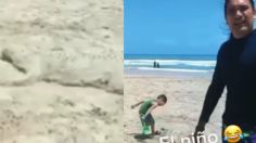 “Fue un trabajo bastante pesado”: Niño destruye el cocodrilo de arena que creó un artista en la playa | VIDEO