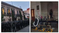 Un altar a la Santa Muerte, alcohol y autopartes: esto halló la policía en edificio ocupado por encapuchadas | FOTOS