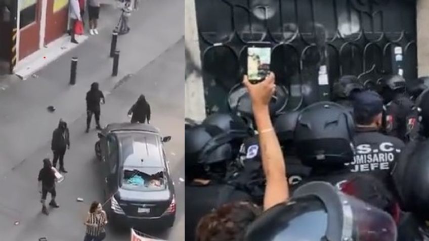 Policía de la CDMX recupera edificio ocupado por encapuchadas que agredieron a conductora | VIDEO