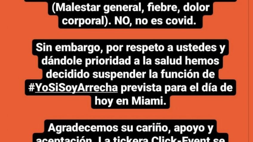 Alicia Machado cancela presentación por enfermedad; ¿Qué le sucedió?