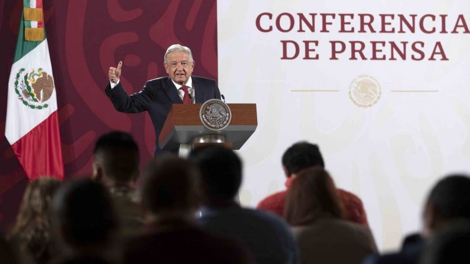 AMLO durante la Mañanera donde está abierto a responder las preguntas de la prensa.