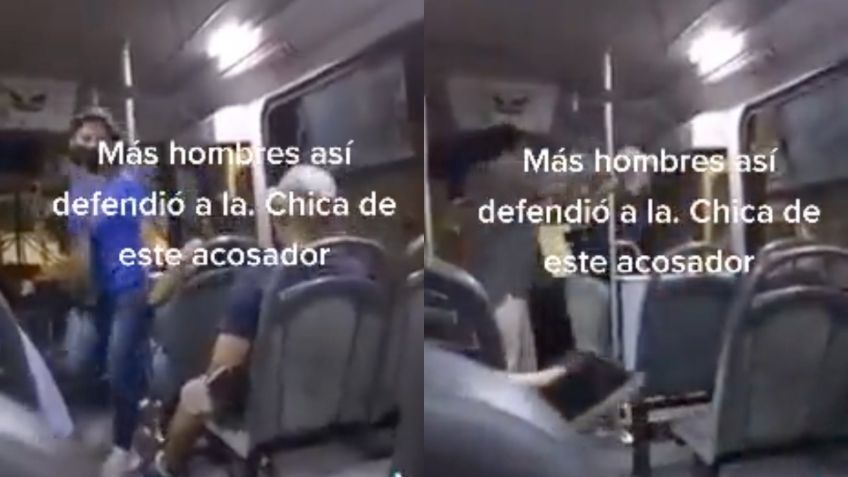 ¡Bravo, chofer! Defiende a mujer de pasajero acosador y lo baja del camión: VIDEO