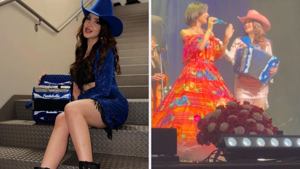 Irany Divad, la joven acordeonista que acapara miradas en los conciertos de Ángela Aguilar.