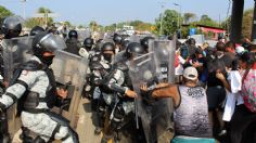 Choca caravana de migrantes con la Guardia Nacional en Chiapas