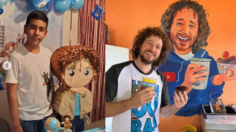 Su fan, quien cumple 13 años, montó todo un escenario en alusión a Luisito Comunica