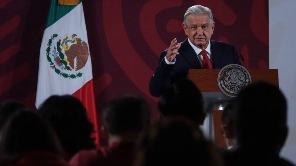 AMLO durante la conferencia de prensa Mañanera.