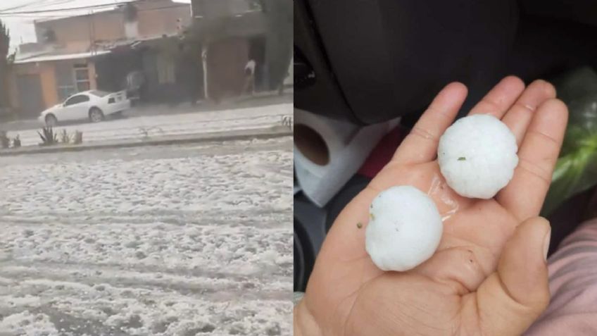 Las impactantes imágenes de la granizada en Aguascalientes | VIDEOS