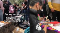 Joven enternece a internautas vendiendo elotes miniatura en tianguis de la FES Acatlán | VIDEO