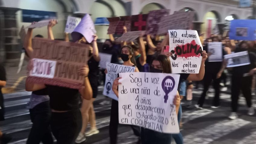 Feministas colimenses se manifestaron contra feminicidios como el de Debanhi