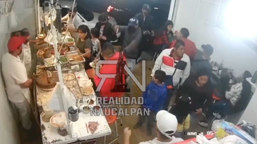 Asaltan taquería de Naucalpan a punta de pistola; un bebé y 3 niños, entre las víctimas | VIDEO