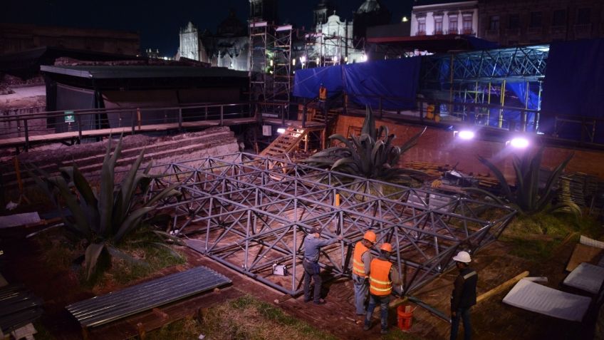 Tras colapso en Templo Mayor, comienzan instalación de nueva techumbre