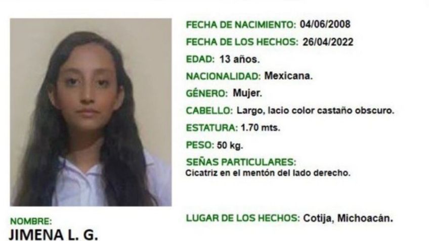 Jimena, joven de 13 años desaparecida en Cotija, fue extorsionada y amenazada, asegura su madre