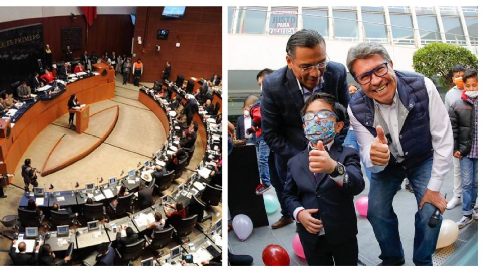 Ricardo Monreal recibió a los niños en el Senado de la República 
FOTO: Especial