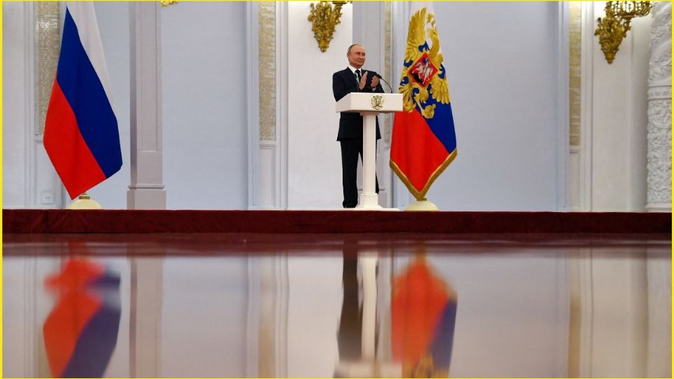 El mandatario ruso durante una conferencia de prensa en Moscú