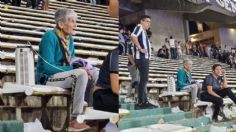 Con tanque de oxígeno, abuelita aficionada al futbol va al estadio de Talleres para apoyar a su equipo