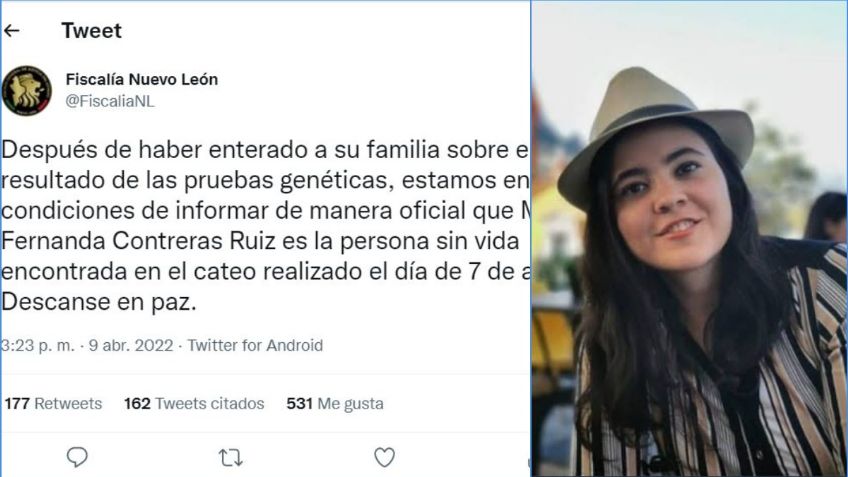 Confirman hallazgo del cuerpo de María Fernanda, la joven desaparecida en Monterrey