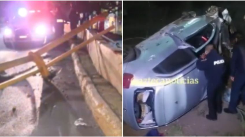 El motor se desprendió y quedó en llamas: Camioneta con familia cae de puente en Insurgentes Norte | VIDEO