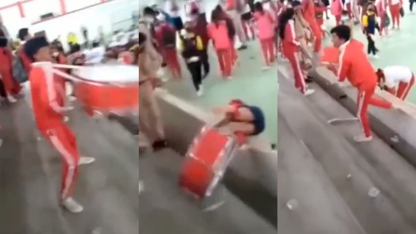 Derriba a compañera al jugar con una tambora y es el VIDEO viral de este 12 de mayo