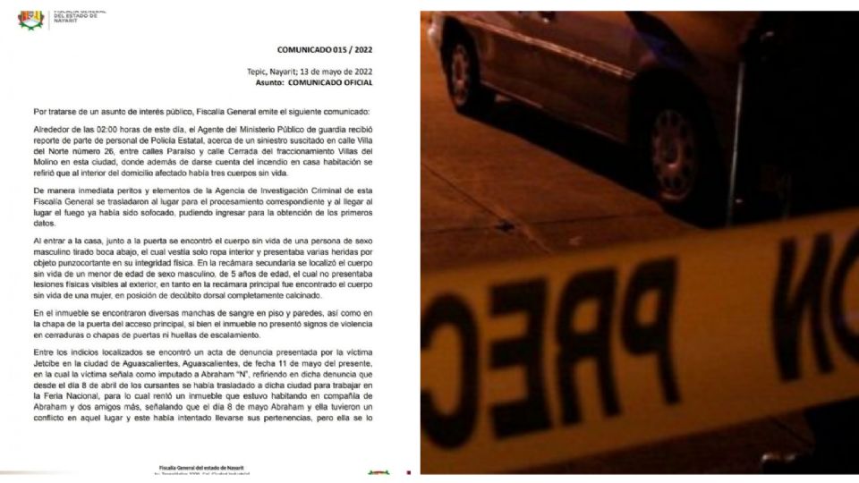 Fiscalía de Nayarit entregó versión sobre el homicidio en Tepic 
FOTO: Especial