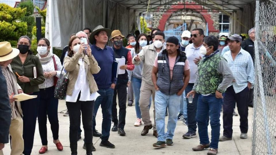 Diputado José Octavio Rivero Villaseñor junto con la Arquitecta Valeria Valero, Coordinadora de Monumentos Históricos del INAH