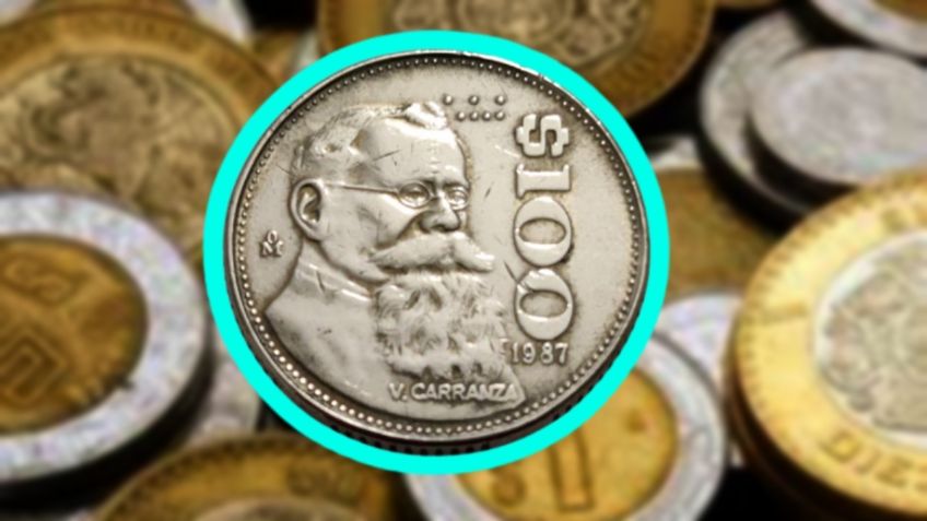 Moneda antigua de 100 pesos con Venustiano Carranza vale miles de pesos y no lo sabías