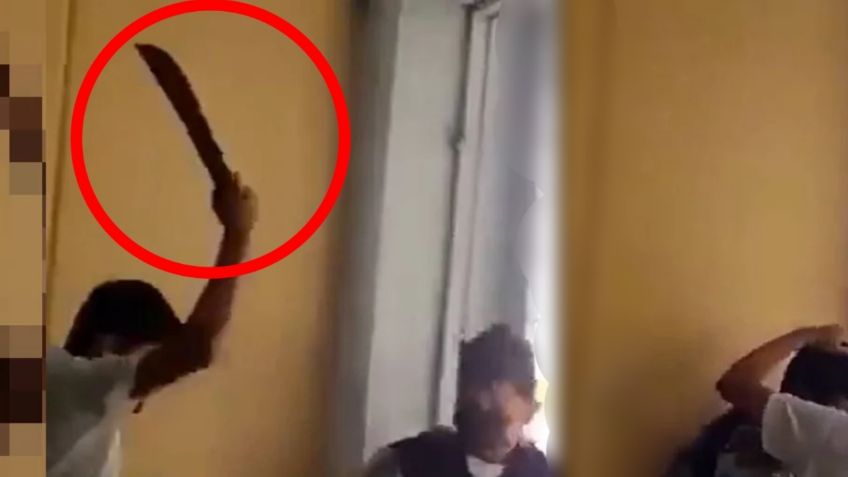 Estudiante lleva un machete a secundaria en Morelos y amenaza a su compañero en pleno salón de clases: VIDEO