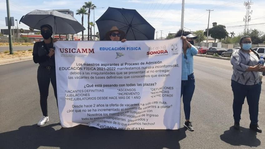 Maestros exigen que se liberen plazas docentes en Sonora