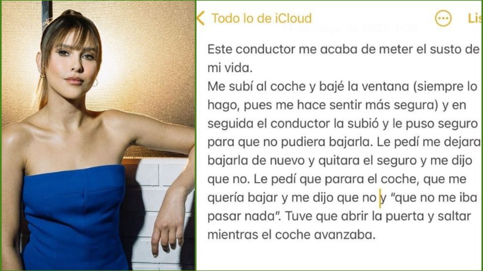 La cantante y actriz vivió una situación muy riesgosa dentro de un auto de UBER