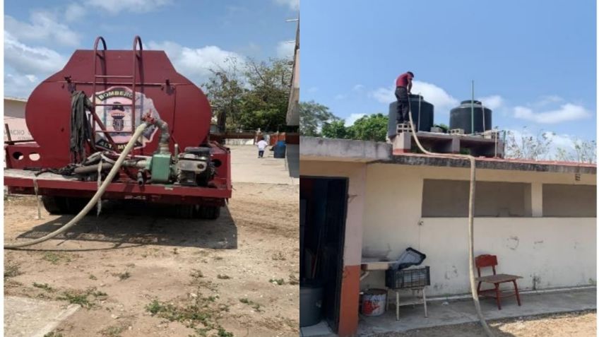 Zonas marginadas de Tamaulipas sufren falta de agua; bomberos apoyan con pipas ante la sequía