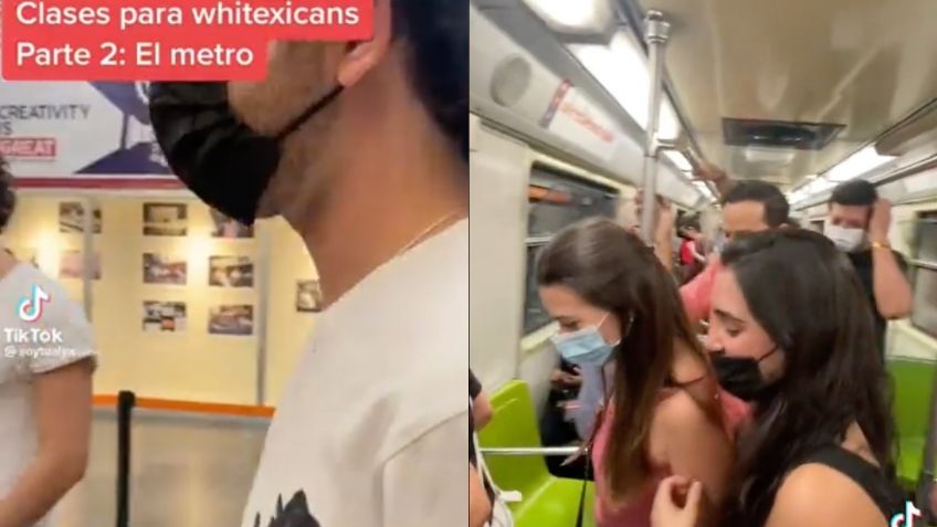 "Whitexicans" aprenden a viajar en metro y los tunden en TikTok | VIDEO