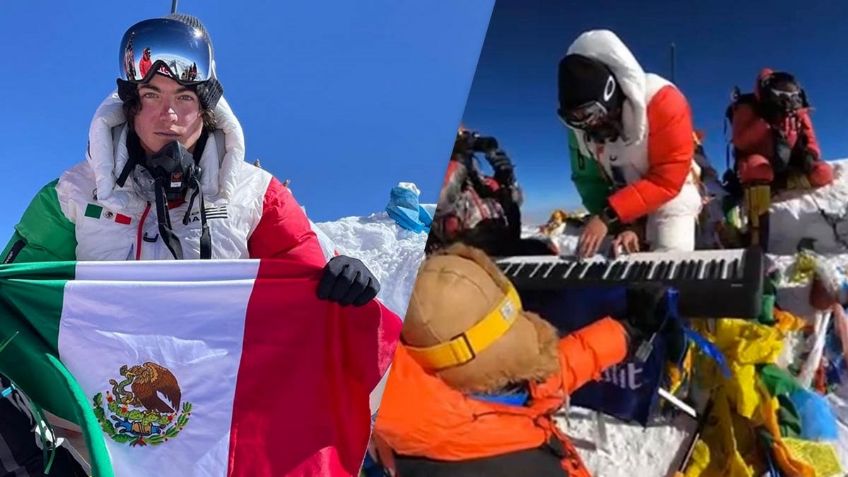 Alpinista mexicano rompe récords mundiales al subir al monte Everest y ¡Tocar el teclado en la cima!