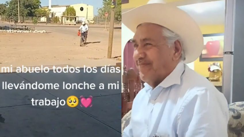 Abuelito le lleva a su nieta diariamente comida hasta su trabajo y enternece a TikTok | VIDEO