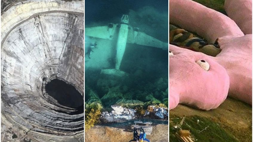 Un hoyo en la tierra o un avión sumergido: FOTOS de drones que expusieron misteriosos secretos