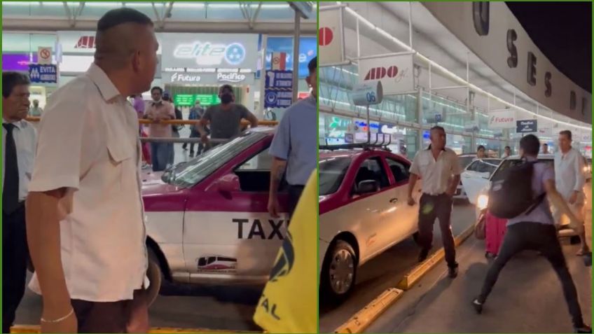 Taxista casi atropella a un perrito; se va a los golpes con el dueño | VIDEO