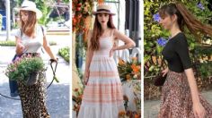 5 looks con maxifaldas ideales para los cambios de clima con los que Natalia Téllez luce fabulosa