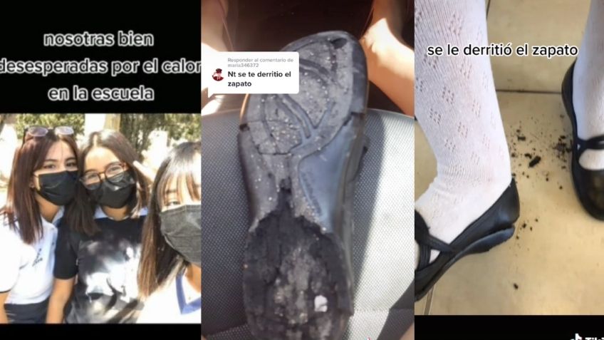 Zapatos de estudiante se derriten ante intenso CALOR en Chihuahua y se viraliza en TikTok