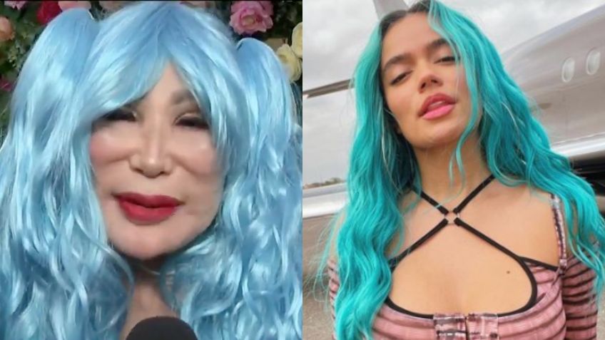 "No me compares con esa vieja, está gorda ella", ¿Karol G eres tú? Lyn May se pone peluca azul