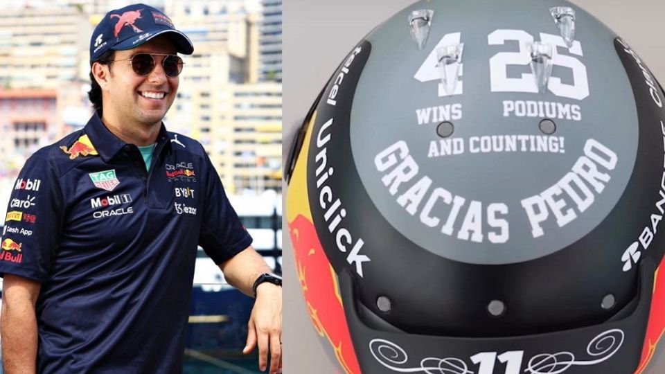 Checo Pérez modificó su casco en homenaje a Pedro Rodríguez